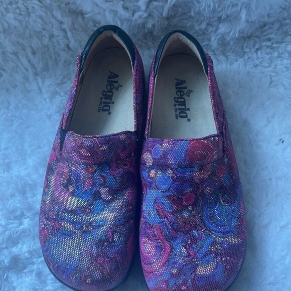 Alegria KEL-520 leather reptile prints multi color slip on Mules EUR SZ … - Picture 3 of 8